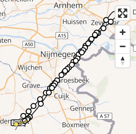 Vlucht Traumahelikopter PH-MAA van Vliegbasis Volkel naar Vliegbasis Volkel op woensdag 11 september 2024 13:42