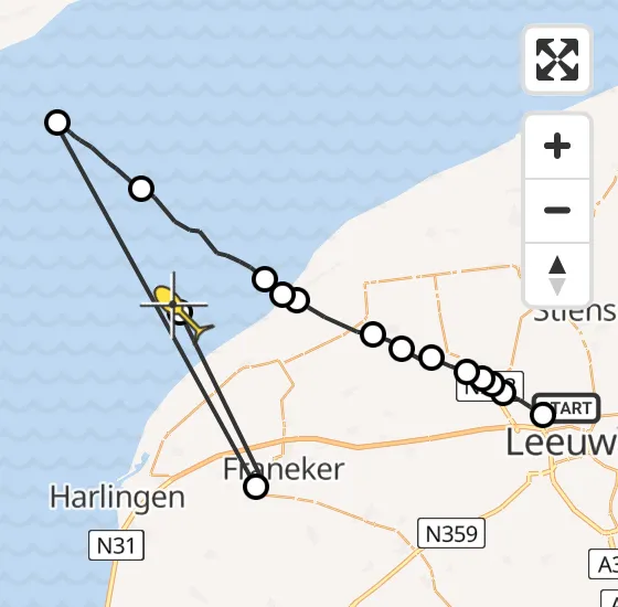 Vlucht Ambulancehelikopter PH-OOP van Vliegbasis Leeuwarden naar Formerum op woensdag 11 september 2024 13:56