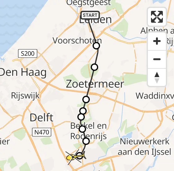 Vlucht Traumahelikopter PH-UMC van Leiden naar Rotterdam The Hague Airport op woensdag 11 september 2024 13:56