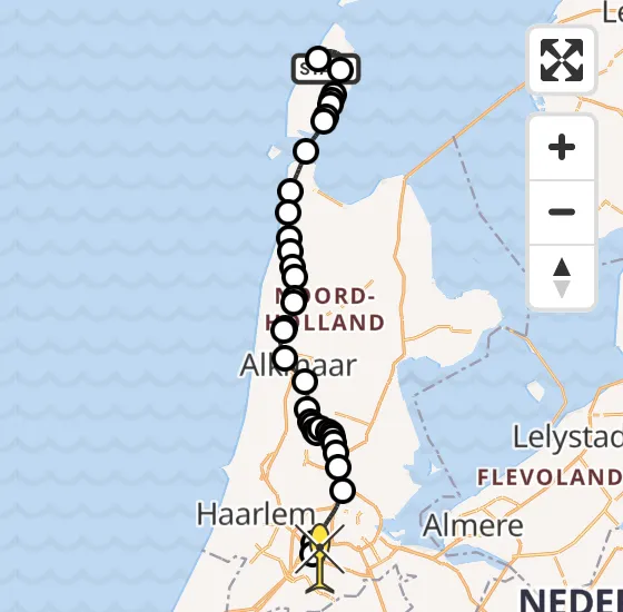 Vlucht Politiehelikopter PH-PXD van Texel International Airport naar Schiphol op woensdag 11 september 2024 14:15