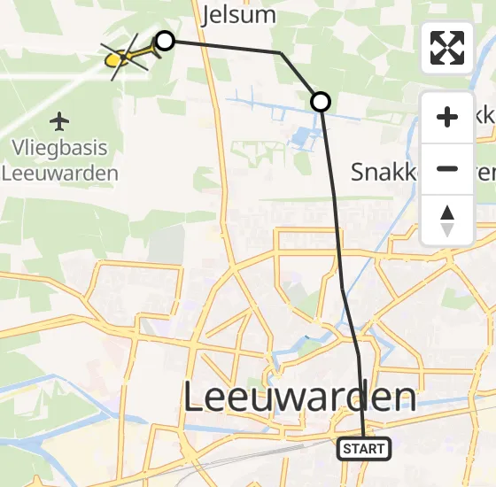 Vlucht Ambulancehelikopter PH-OOP van Leeuwarden naar Vliegbasis Leeuwarden op woensdag 11 september 2024 17:21