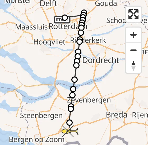 Vlucht Traumahelikopter PH-UMC van Rotterdam The Hague Airport naar Roosendaal op woensdag 11 september 2024 17:34