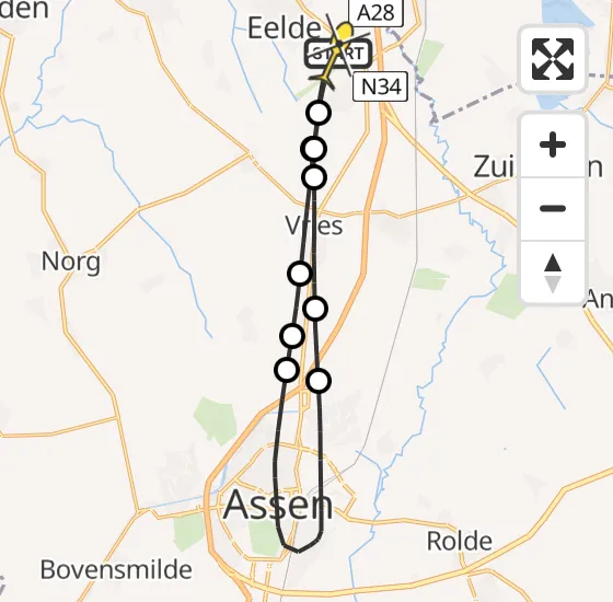 Vlucht Traumahelikopter PH-TTR van Groningen Airport Eelde naar Groningen Airport Eelde op woensdag 11 september 2024 19:50