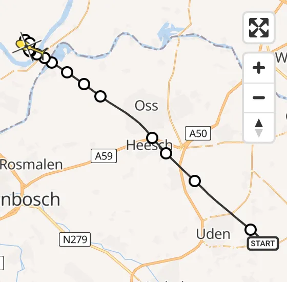 Vlucht Traumahelikopter PH-MAA van Vliegbasis Volkel naar Heesselt op woensdag 11 september 2024 21:11