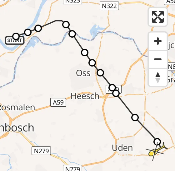 Vlucht Traumahelikopter PH-MAA van Heesselt naar Vliegbasis Volkel op woensdag 11 september 2024 21:50