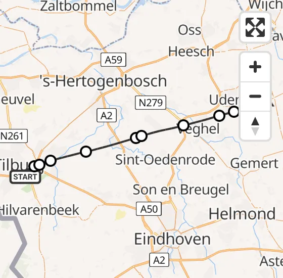 Vlucht Traumahelikopter PH-MAA van Tilburg naar Vliegbasis Volkel op donderdag 12 september 2024 0:28