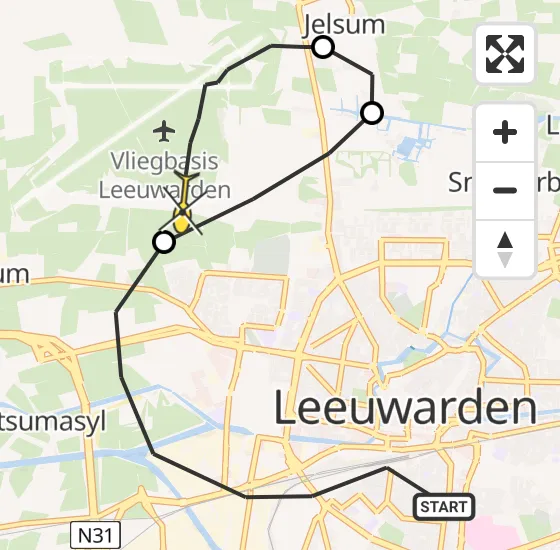 Vlucht Ambulancehelikopter PH-OOP van Leeuwarden naar Vliegbasis Leeuwarden op donderdag 12 september 2024 0:51