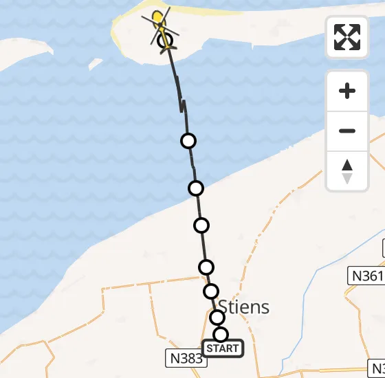 Vlucht Ambulancehelikopter PH-OOP van Vliegbasis Leeuwarden naar Ameland Airport Ballum op donderdag 12 september 2024 4:13