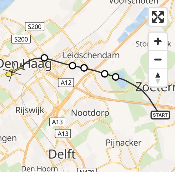 Vlucht Traumahelikopter PH-UMC van Zoetermeer naar Den Haag op donderdag 12 september 2024 9:04