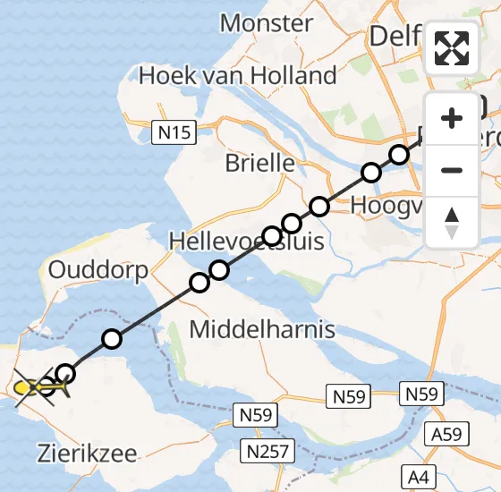 Vlucht Traumahelikopter PH-UMC van Rotterdam The Hague Airport naar Kerkwerve op donderdag 12 september 2024 10:01