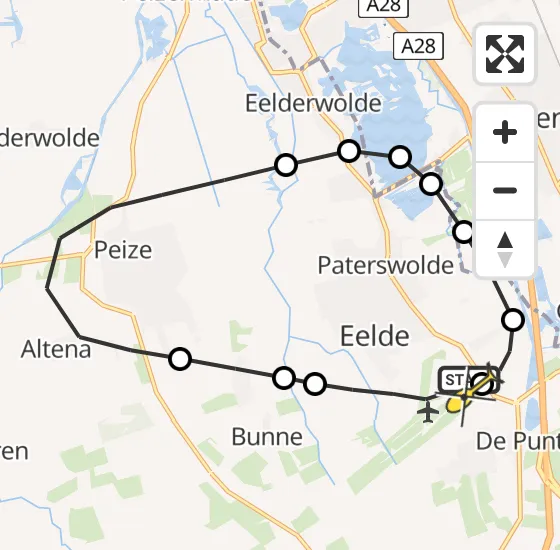 Vlucht Traumahelikopter PH-TTR van Groningen Airport Eelde naar Groningen Airport Eelde op donderdag 12 september 2024 12:50