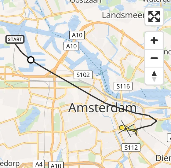 Vlucht Traumahelikopter PH-LLN van Amsterdam Heliport naar Amsterdam op donderdag 12 september 2024 15:16