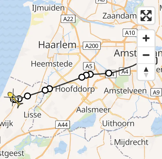 Vlucht Traumahelikopter PH-LLN van Amsterdam naar Noordwijkerhout op donderdag 12 september 2024 15:22