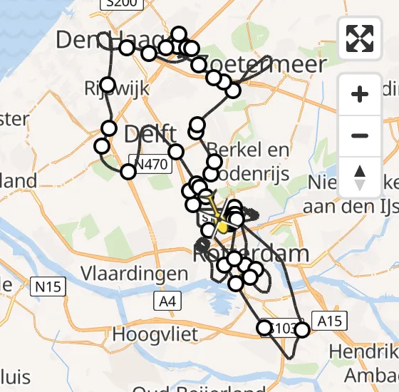 Vlucht Politiehelikopter PH-PXC van Rotterdam The Hague Airport naar Rotterdam The Hague Airport op donderdag 12 september 2024 15:40