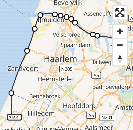 Vlucht Traumahelikopter PH-LLN van Noordwijk naar Amsterdam Heliport op donderdag 12 september 2024 15:52