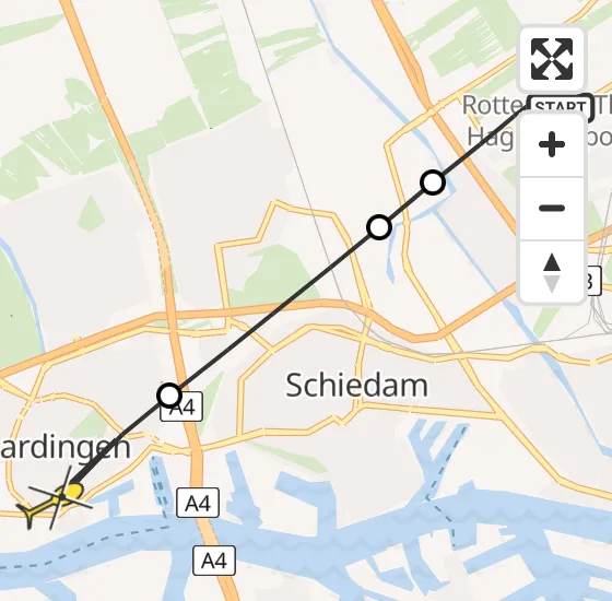 Vlucht Traumahelikopter PH-UMC van Rotterdam The Hague Airport naar Vlaardingen op donderdag 12 september 2024 17:12