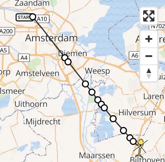 Vlucht Traumahelikopter PH-LLN van Amsterdam Heliport naar Maartensdijk op donderdag 12 september 2024 17:13