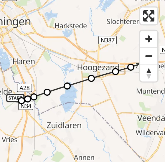 Vlucht Traumahelikopter PH-TTR van Groningen Airport Eelde naar Zuidbroek op donderdag 12 september 2024 17:13