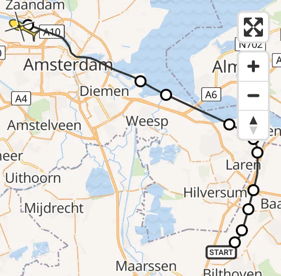 Vlucht Traumahelikopter PH-LLN van Maartensdijk naar Amsterdam Heliport op donderdag 12 september 2024 17:38