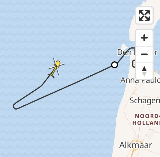 Vlucht Kustwachthelikopter PH-SAR van Vliegveld De Kooy naar  op donderdag 12 september 2024 19:45