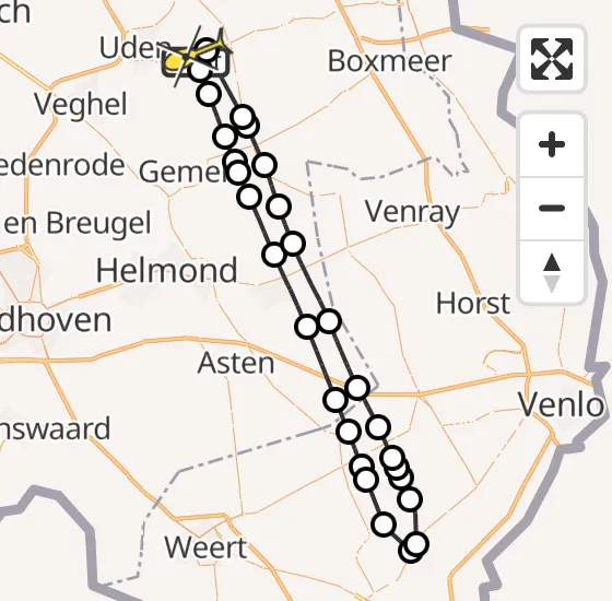 Vlucht Traumahelikopter PH-MAA van Vliegbasis Volkel naar Vliegbasis Volkel op donderdag 12 september 2024 19:53