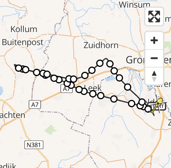 Vlucht Traumahelikopter PH-TTR van Groningen Airport Eelde naar Groningen Airport Eelde op vrijdag 13 september 2024 6:50