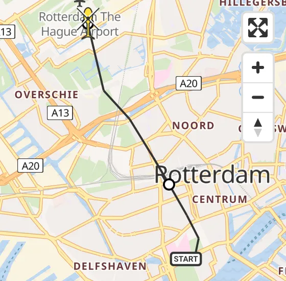 Vlucht Traumahelikopter PH-UMC van Erasmus MC naar Rotterdam The Hague Airport op vrijdag 13 september 2024 9:35