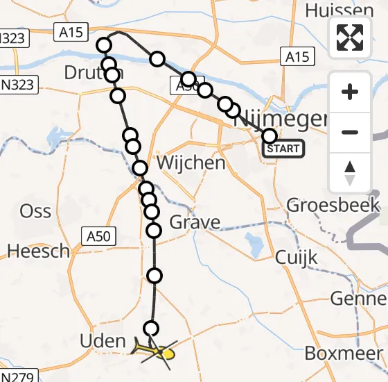 Vlucht Traumahelikopter PH-DOC van Radboud Universitair Medisch Centrum naar Vliegbasis Volkel op vrijdag 13 september 2024 10:12