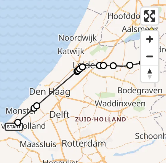 Vlucht Politiehelikopter PH-PXE van Hoek van Holland naar De Kwakel op vrijdag 13 september 2024 10:43