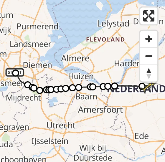 Vlucht Politiehelikopter PH-PXX van Schiphol naar Ermelo op vrijdag 13 september 2024 12:37