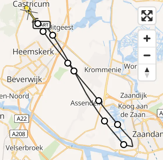 Vlucht Traumahelikopter PH-LLN van Castricum naar Castricum op vrijdag 13 september 2024 13:00