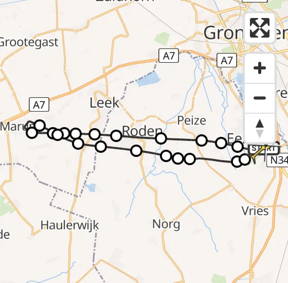 Vlucht Traumahelikopter PH-TTR van Groningen Airport Eelde naar Groningen Airport Eelde op vrijdag 13 september 2024 13:07