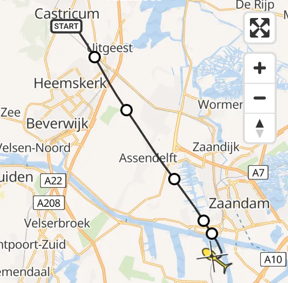 Vlucht Traumahelikopter PH-LLN van Castricum naar Amsterdam Heliport op vrijdag 13 september 2024 13:32