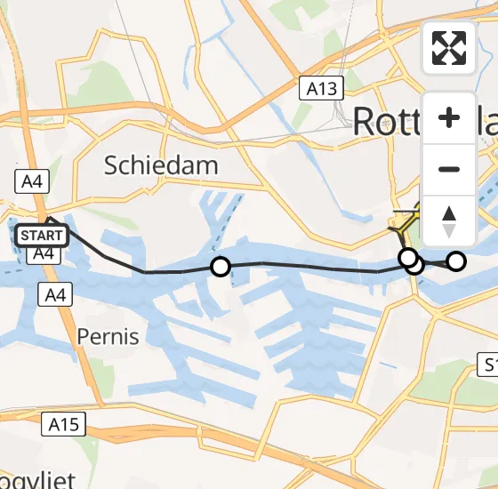 Vlucht Traumahelikopter PH-UMC van Schiedam naar Erasmus MC op vrijdag 13 september 2024 14:24