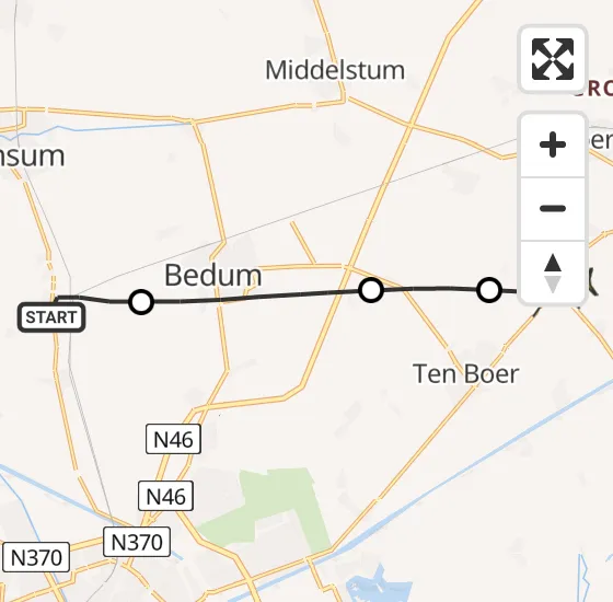 Vlucht Traumahelikopter PH-TTR van Sauwerd naar Ten Post op vrijdag 13 september 2024 15:20