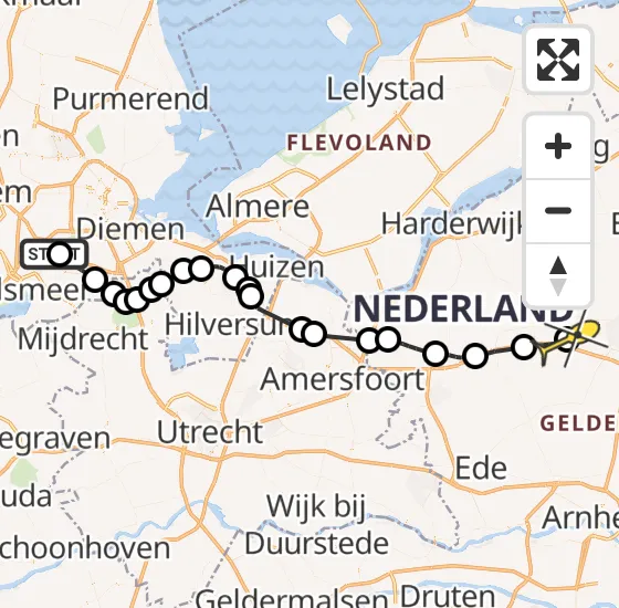 Vlucht Politiehelikopter PH-PXX van Schiphol naar Hoog Soeren op vrijdag 13 september 2024 15:54