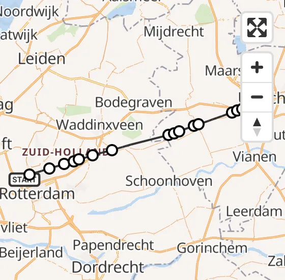 Vlucht Traumahelikopter PH-UMC van Rotterdam The Hague Airport naar Utrecht op vrijdag 13 september 2024 16:44