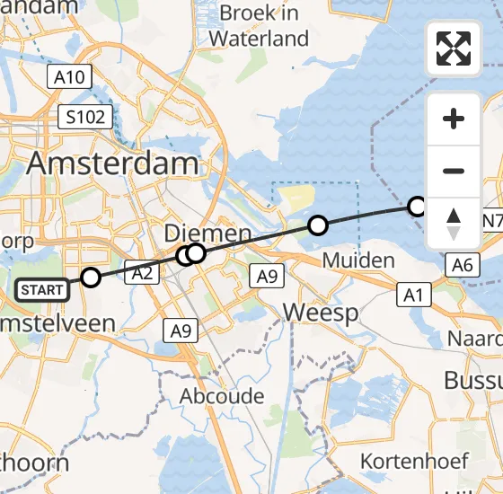 Vlucht Politiehelikopter PH-PXB van Amstelveen naar Almere op vrijdag 13 september 2024 18:19