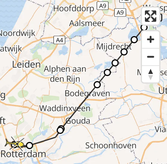 Vlucht Politiehelikopter PH-PXB van Nigtevecht naar Rotterdam The Hague Airport op vrijdag 13 september 2024 19:05