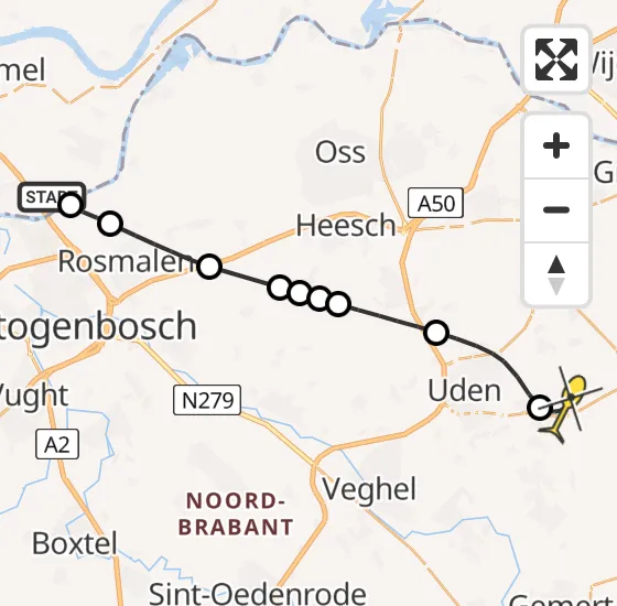 Vlucht Traumahelikopter PH-DOC van Hoenzadriel naar Vliegbasis Volkel op vrijdag 13 september 2024 19:16