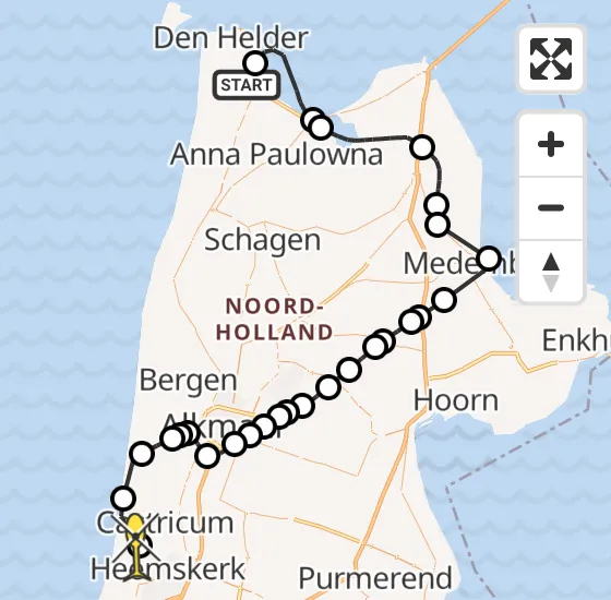 Vlucht Kustwachthelikopter PH-SAR van Vliegveld De Kooy naar Heemskerk op vrijdag 13 september 2024 20:17