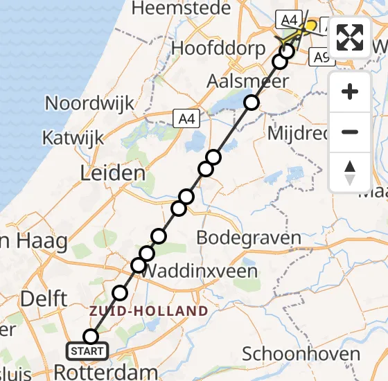 Vlucht Traumahelikopter PH-UMC van Rotterdam The Hague Airport naar Amstelveen op zaterdag 14 september 2024 3:08