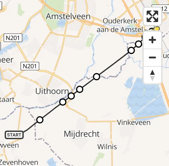 Vlucht Traumahelikopter PH-LLN van Nieuwveen naar Academisch Medisch Centrum (AMC) op zaterdag 14 september 2024 3:10