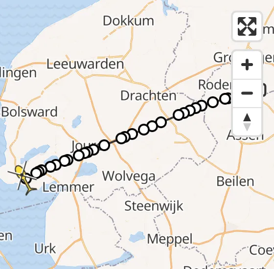 Vlucht Traumahelikopter PH-TTR van Groningen Airport Eelde naar Rijs op zaterdag 14 september 2024 3:25