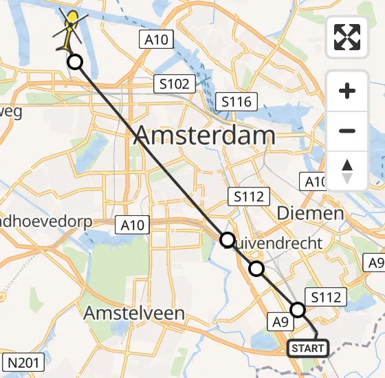 Vlucht Traumahelikopter PH-LLN van Academisch Medisch Centrum (AMC) naar Amsterdam Heliport op zaterdag 14 september 2024 3:50