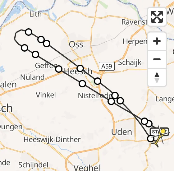 Vlucht Traumahelikopter PH-DOC van Vliegbasis Volkel naar Vliegbasis Volkel op zaterdag 14 september 2024 5:08