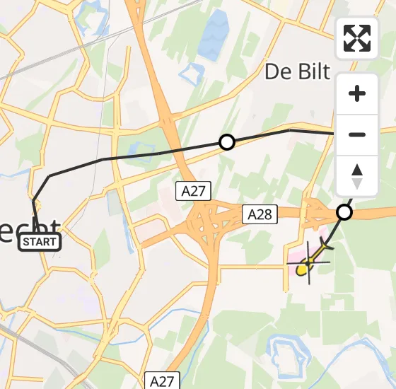 Vlucht Traumahelikopter PH-LLN van Utrecht naar Universitair Medisch Centrum Utrecht op zaterdag 14 september 2024 5:54