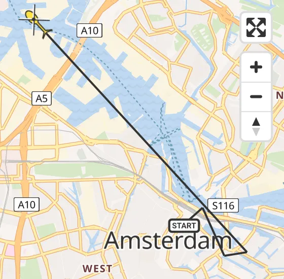 Vlucht Politiehelikopter PH-PXE van Amsterdam naar Amsterdam op zaterdag 14 september 2024 8:44