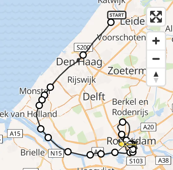 Vlucht Politiehelikopter PH-PXE van Valkenburg naar Erasmus MC op zaterdag 14 september 2024 9:16