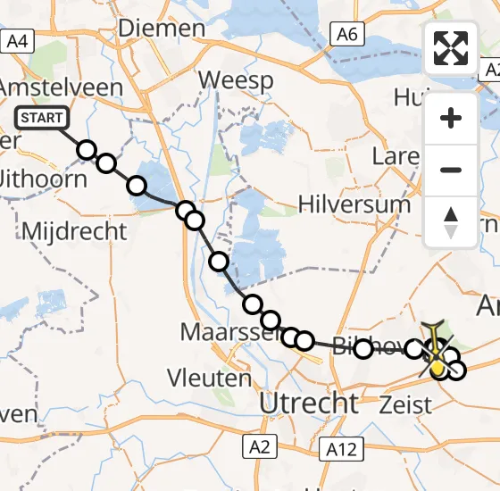 Vlucht Politiehelikopter PH-PXY van Amstelveen naar Huis ter Heide op zaterdag 14 september 2024 9:56